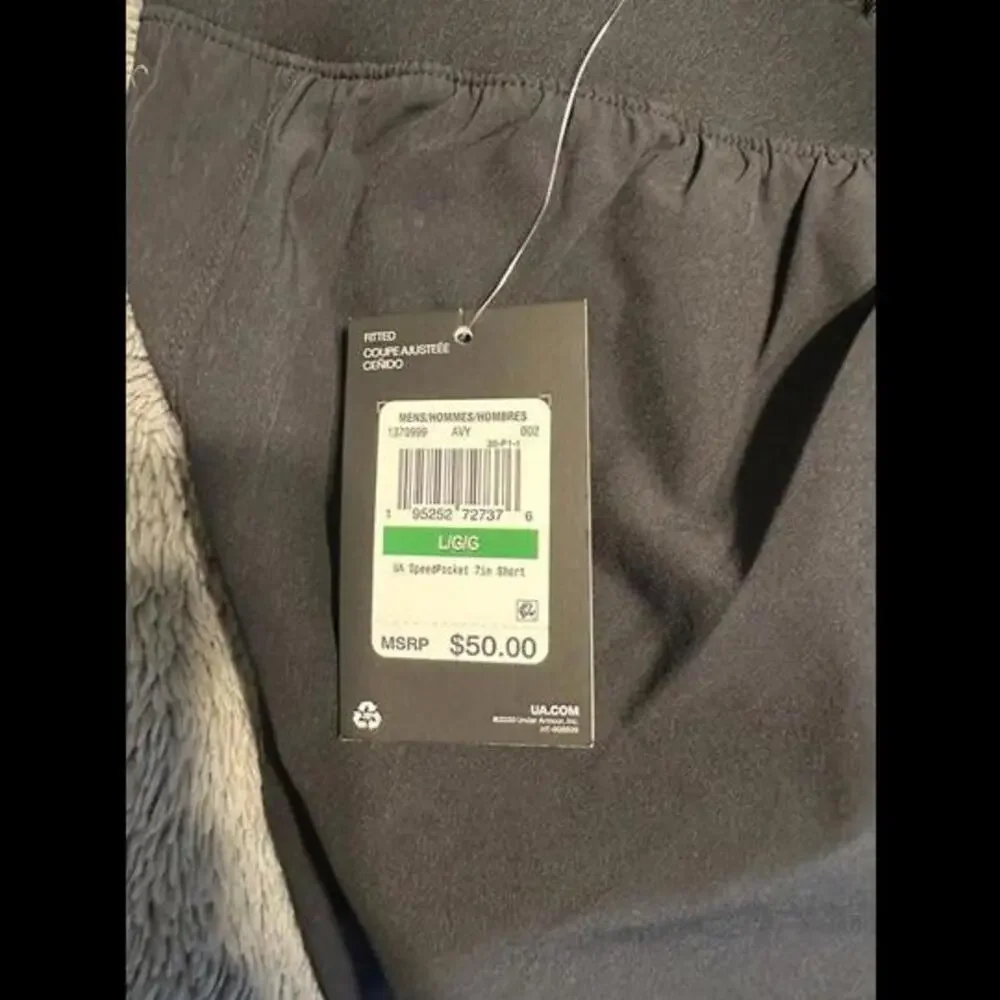 New Under Armour Men's SpeedPocket 7in Shorts – Size Large, Black - Picture 2 of 4